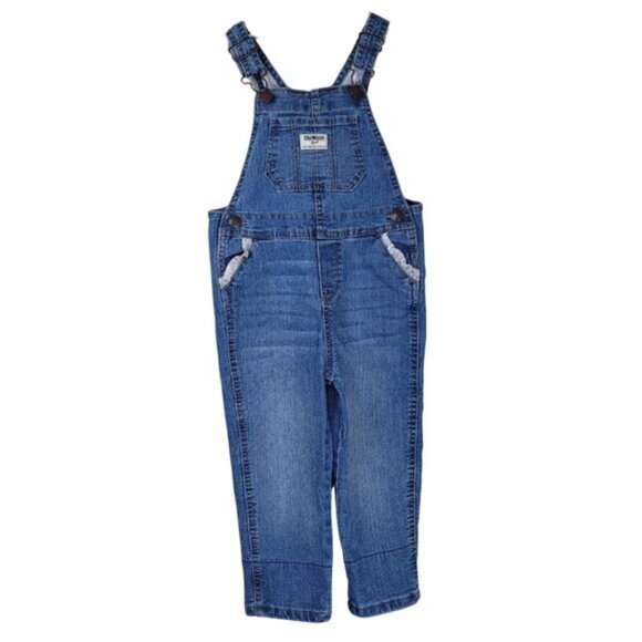 OshKosh B'gosh Blue Denim Overalls Size 3T Cute Casual - Picture 2 of 11